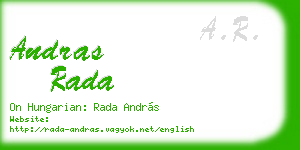 andras rada business card
